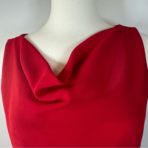 Vintage Algo Scarlet Sleeveless Cowl neck Mini Dress size 12 - Picture 3 of 10